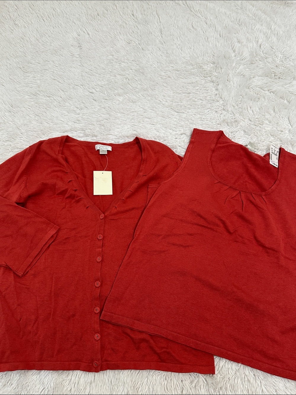 🥕 NWT Christopher & Banks Silk Blend  Cardigan Sweater Set